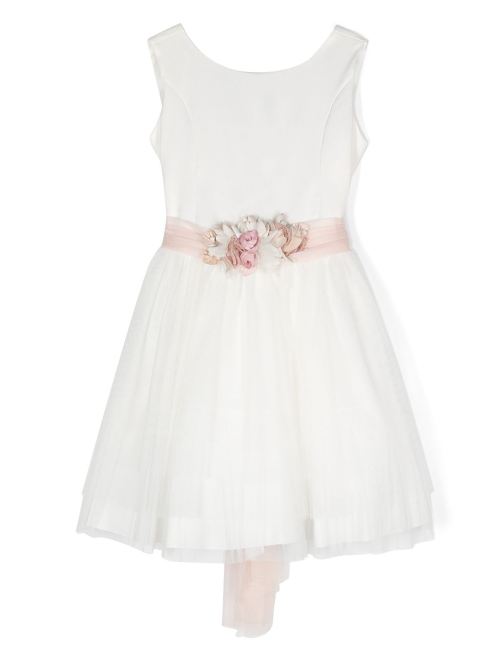 Floral-appliqué party dress - White