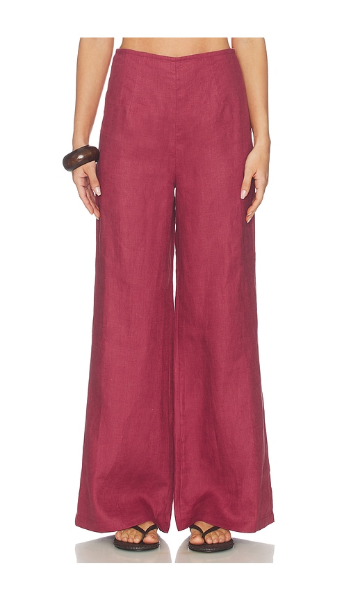 FAITHFULL Syna Pant in Burgundy. - S also in