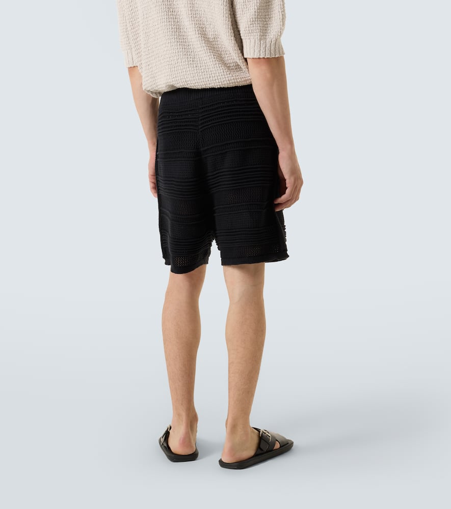 Cotton-blend crochet Bermuda shorts