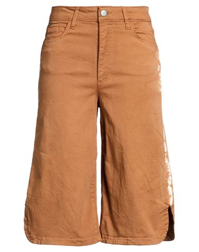Woman Shorts & Bermuda Shorts Camel Size 28 Cotton, Elastane