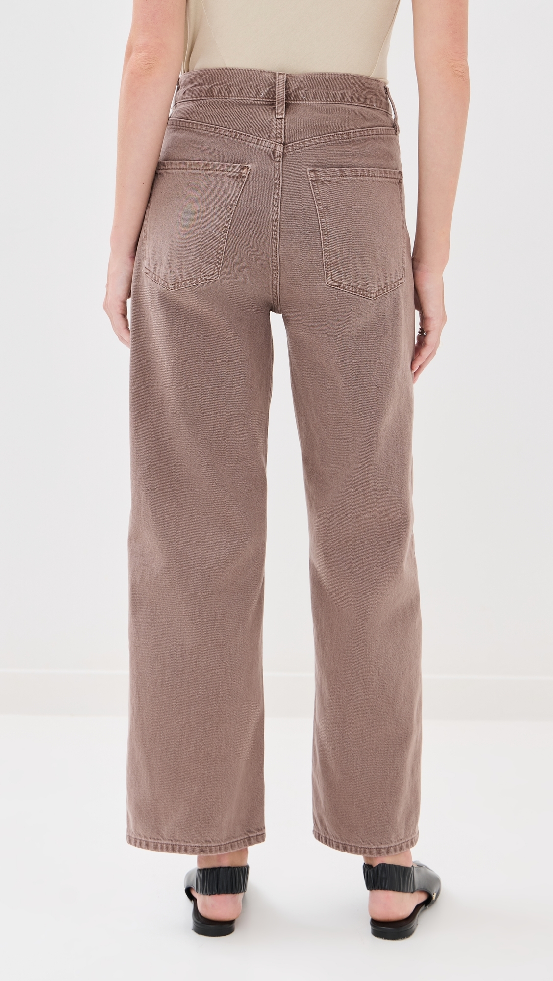 Ren Jeans: High Rise Wide Leg Jeans Ceramic