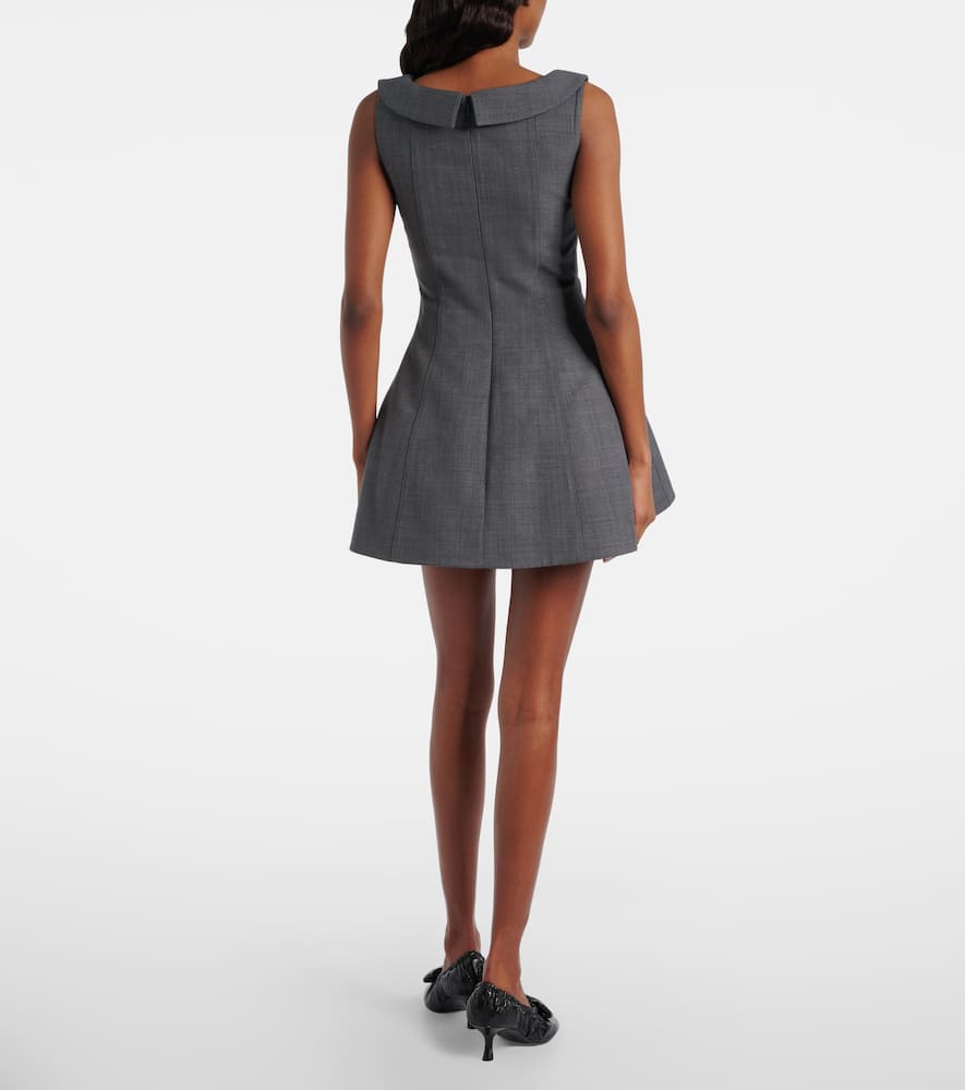 Bow-detail twill minidress