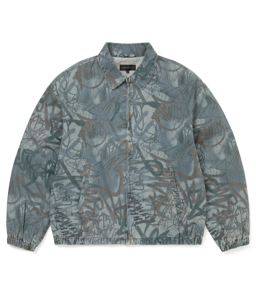 Denim Blouson Jacket Script