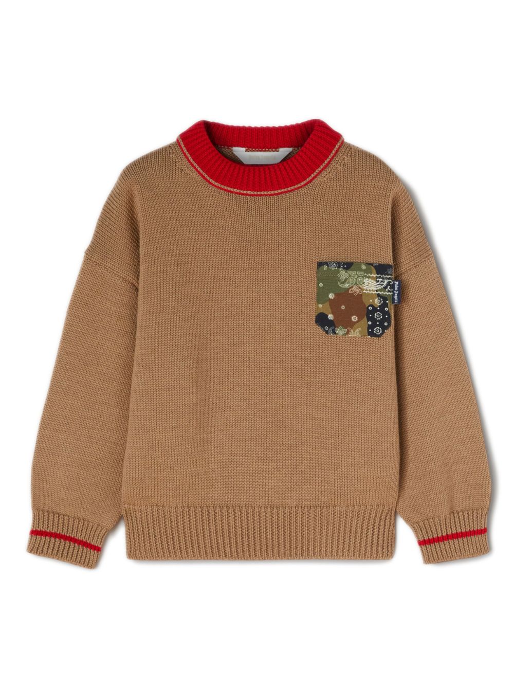 Camouflage-print virgin wool jumper - Neutrals
