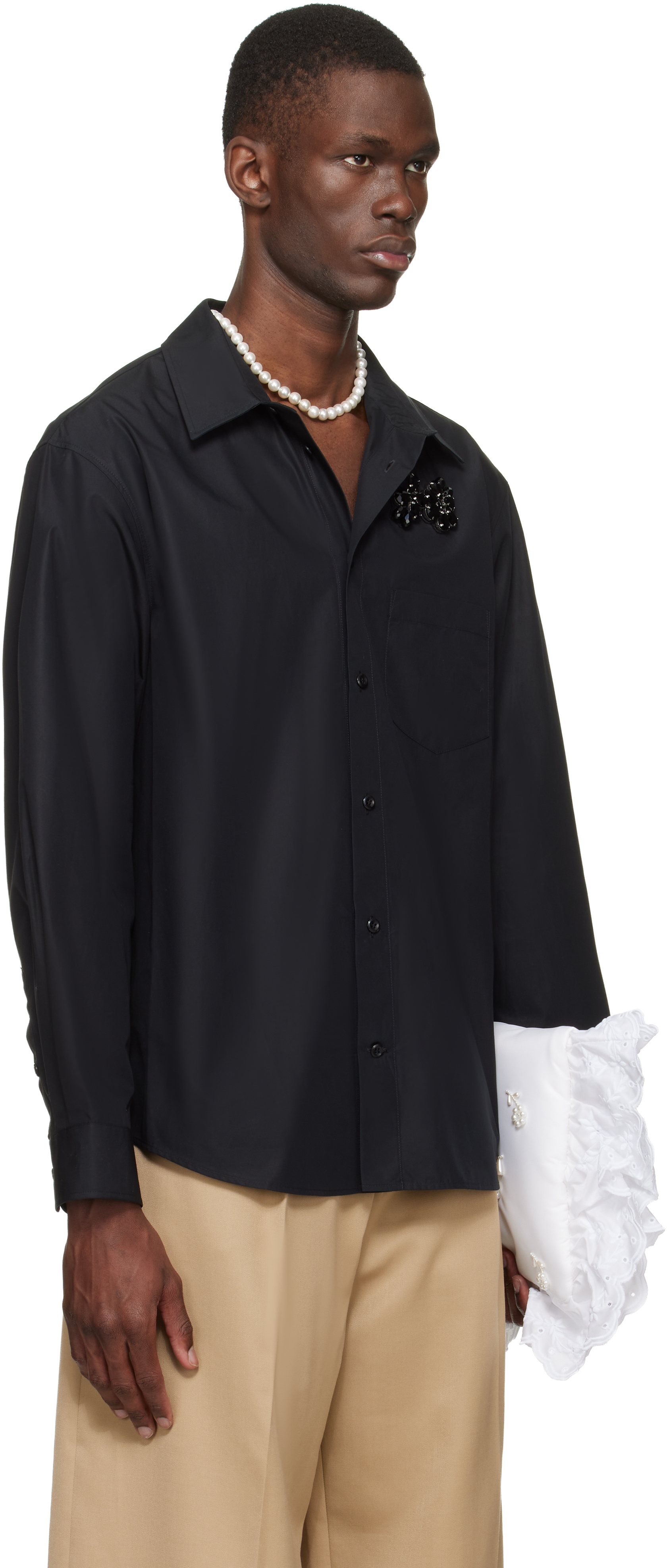 Black Embellished Classic Shirt