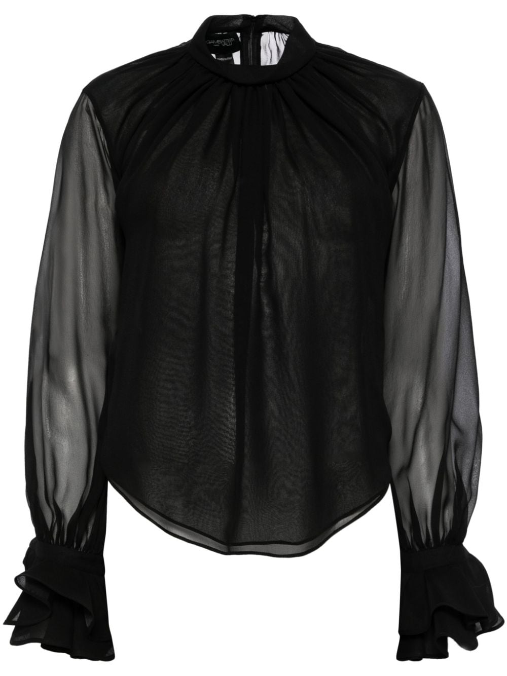 Semi-sheer top - Black