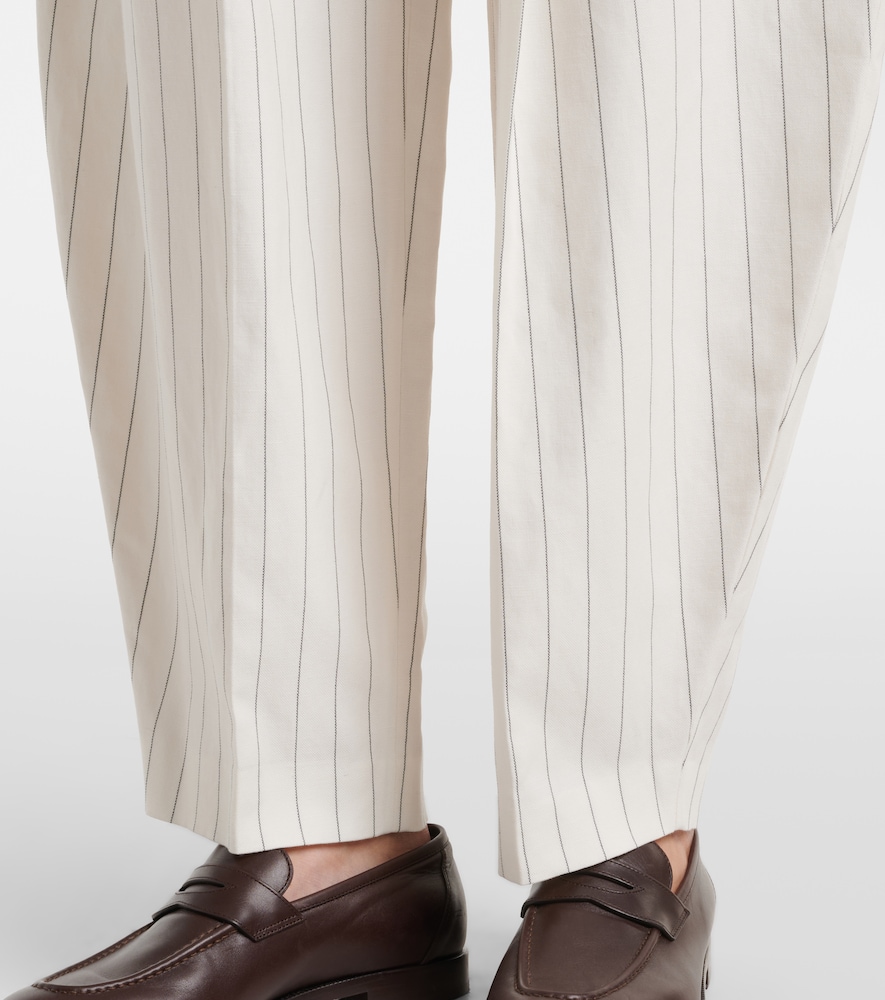 Harlo striped cotton, linen and wool pants