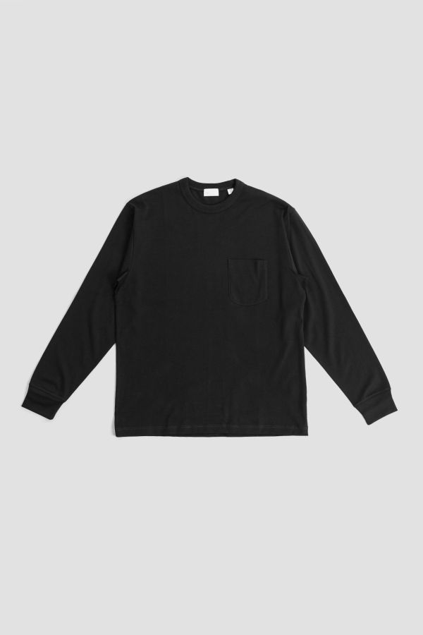 Chest Pocket Long-Sleeve Long-Sleeve T-Shirt — Black