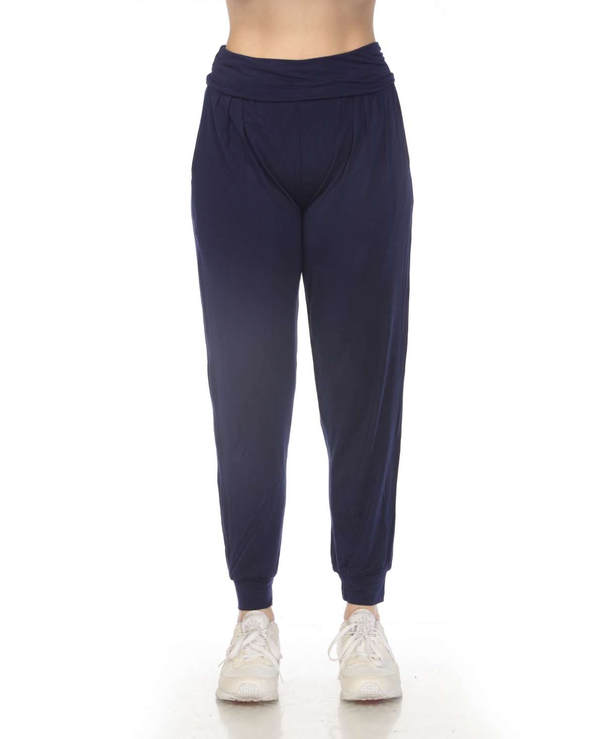 Women's High-Waist Pleated Lounge Pants - Navy