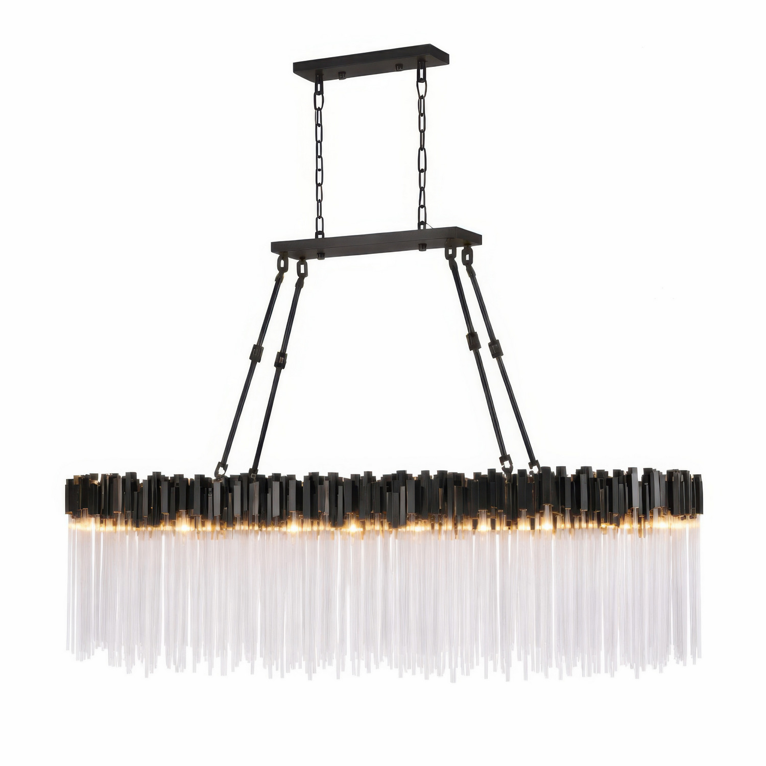 Matte Black French Gold Linear Pendant from the Matrix Collection