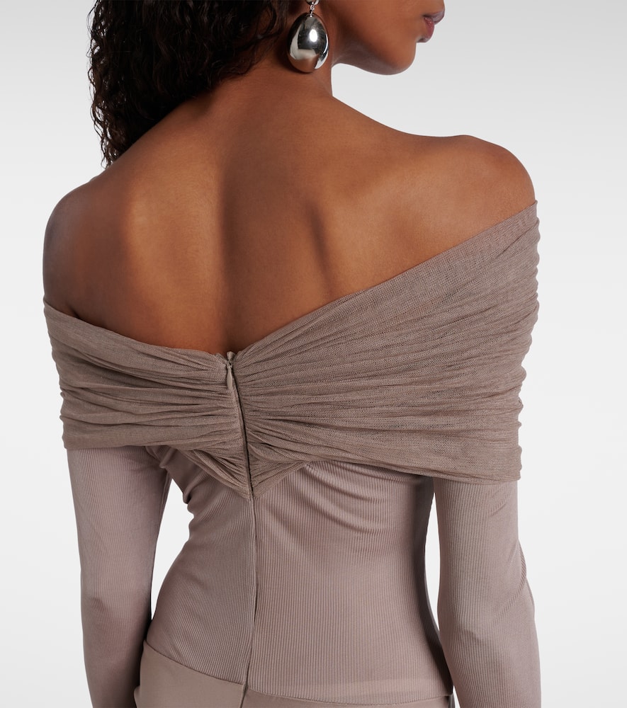 Sonora off-shoulder jersey gown