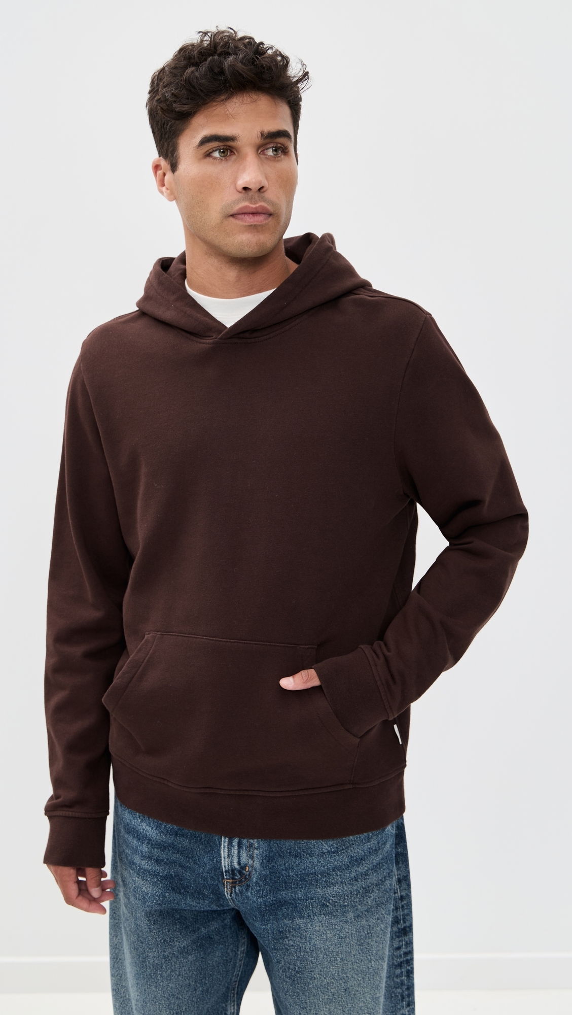 Terry Pullover Hoodie Dark Java