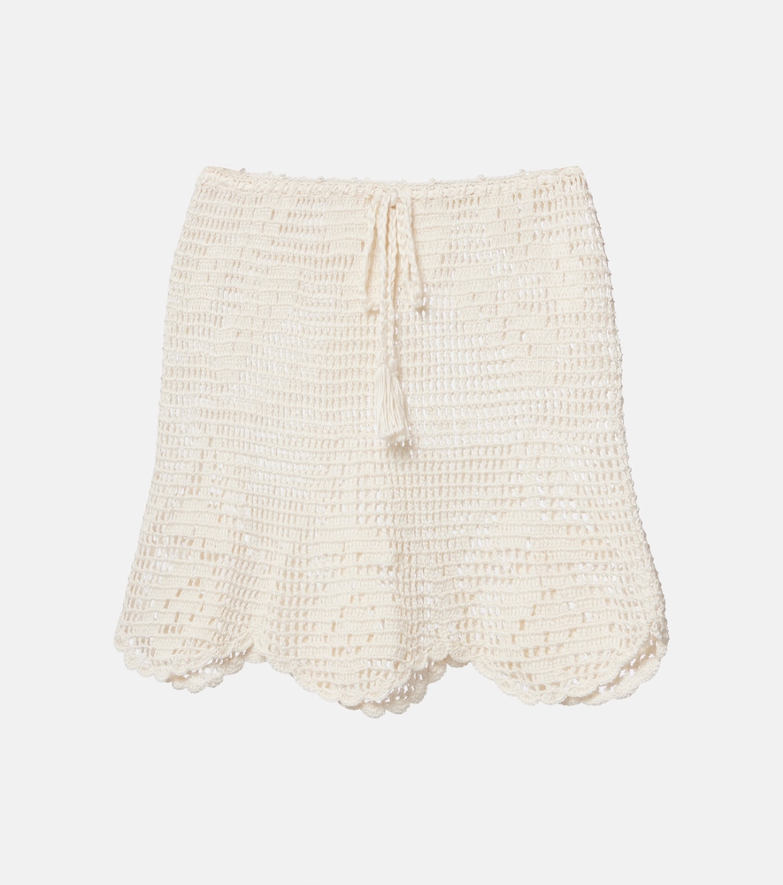 Rose crochet cotton miniskirt