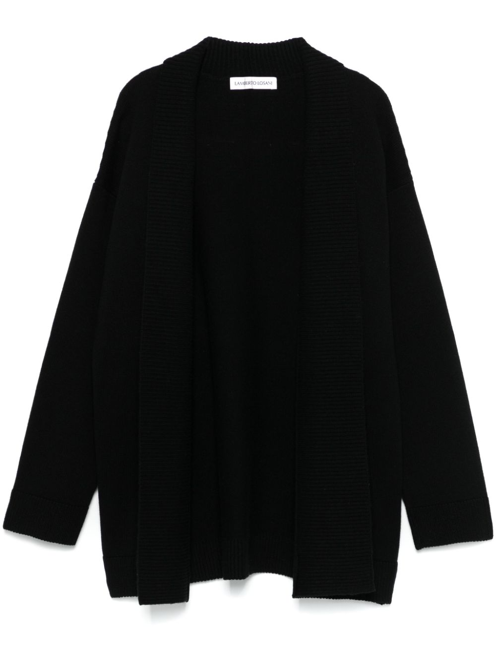 Ribbed-knit cardigan - Black