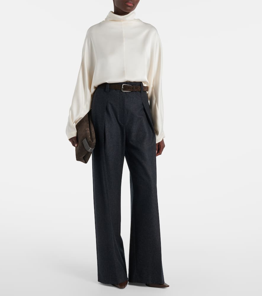 Virgin wool straight pants