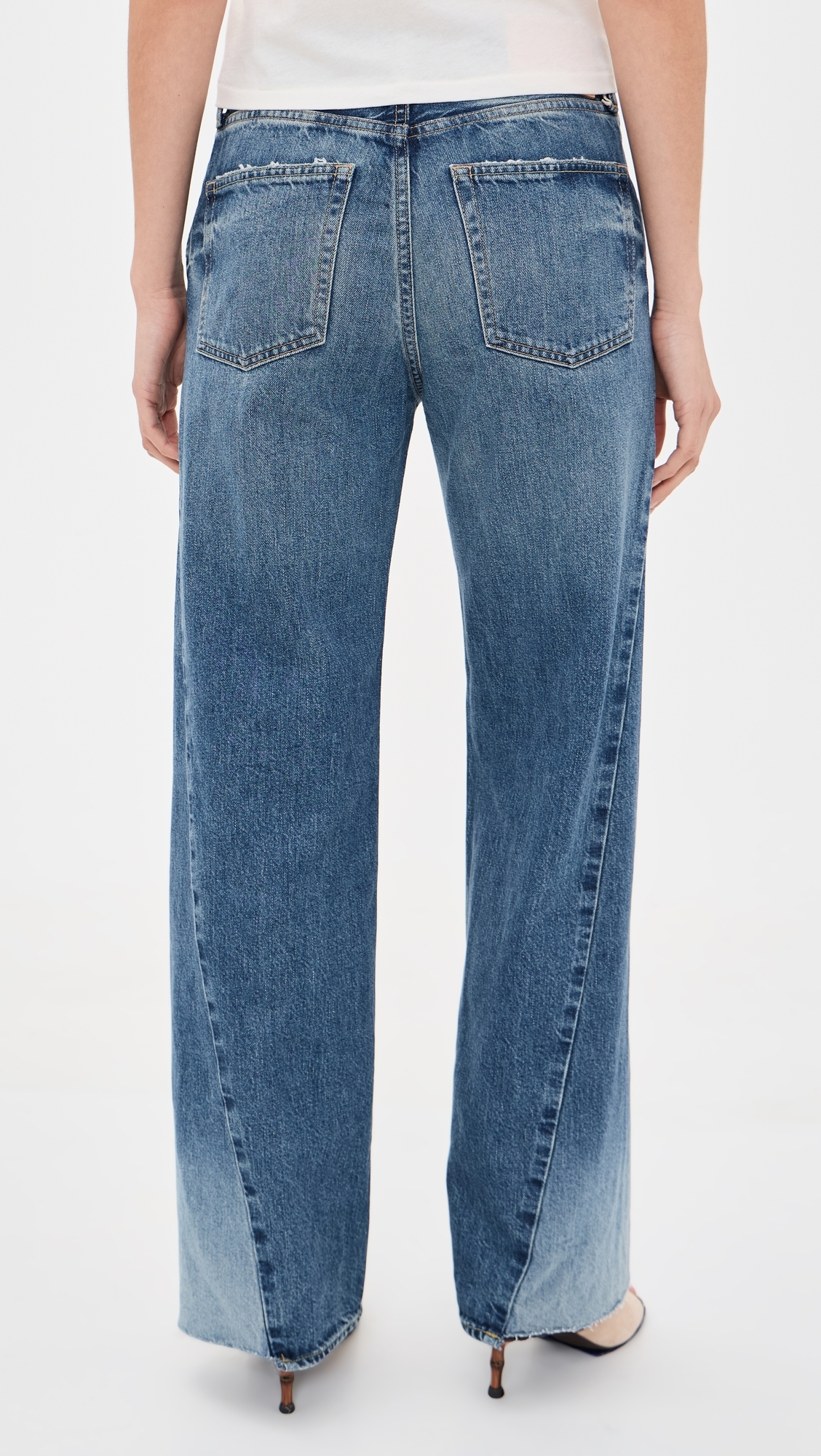 Panel Wide Jeans Blue