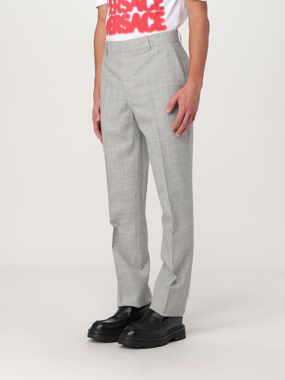 Tailored slim-cut trousers - Grey