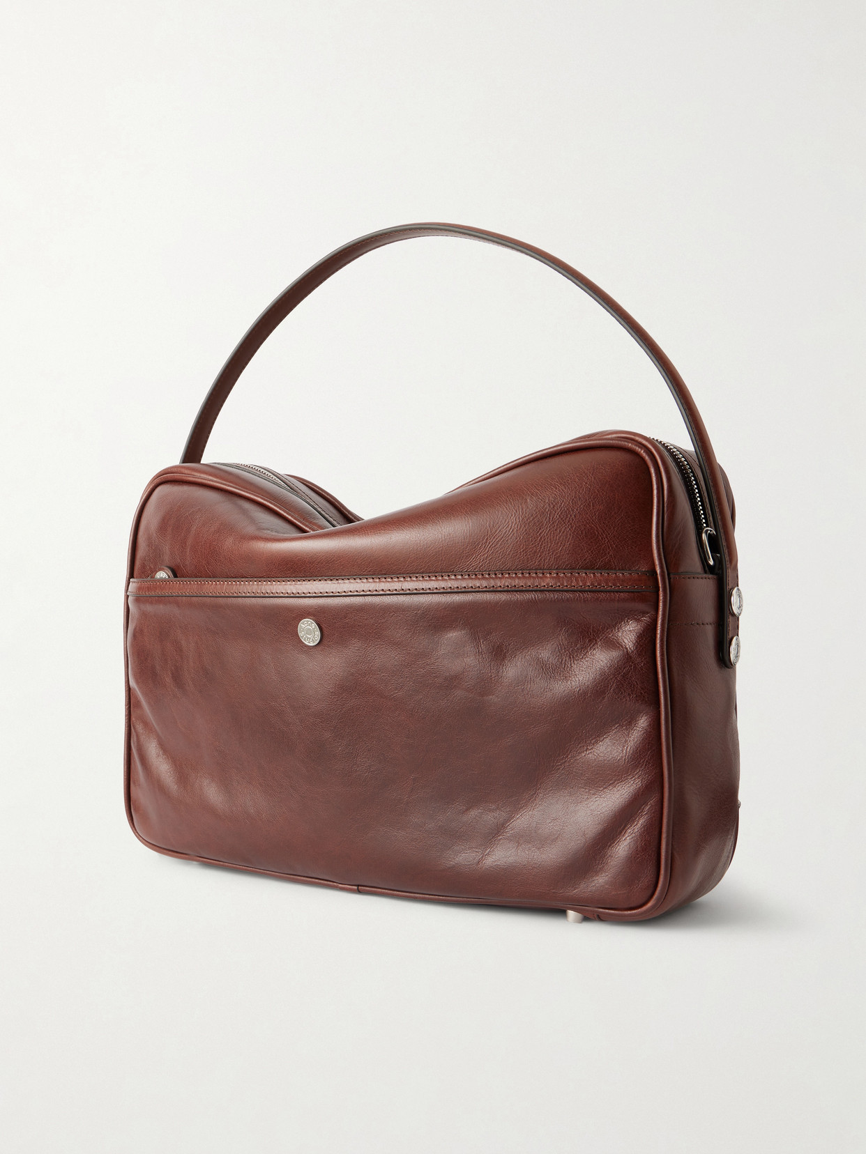 Camero Camera Leather Shoulder Bag - Brown