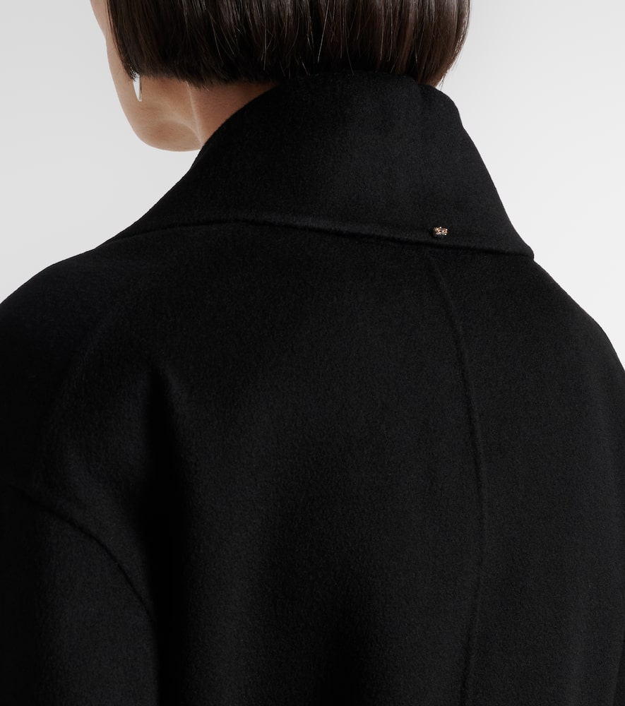 Belted virgin wool wrap coat