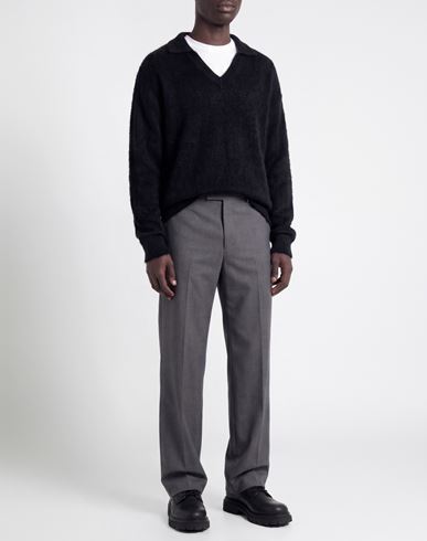 Family First Milano Man Sweater Black Size L Mohair wool, Polyamide, Polyacrylic
