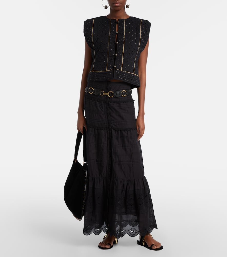 Paoline lace-trimmed maxi skirt