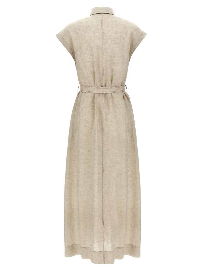 Linen maxi dress - Neutrals
