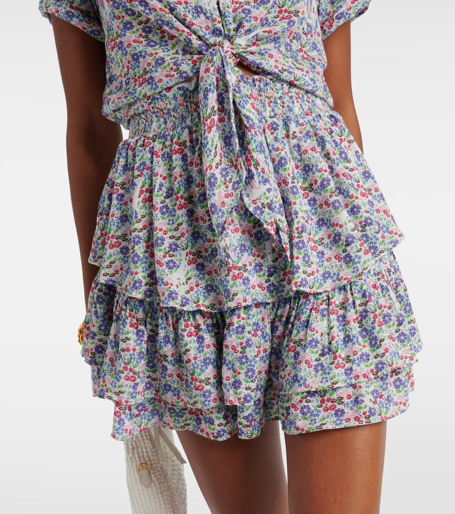 Branda floral tiered shirt dress