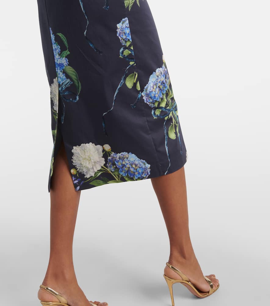 Floral poplin midi dress