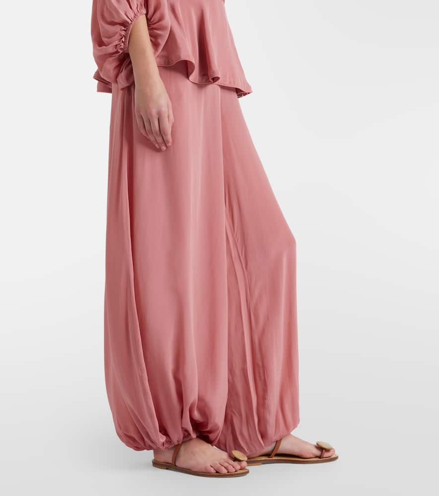 Solid Peplum balloon pants