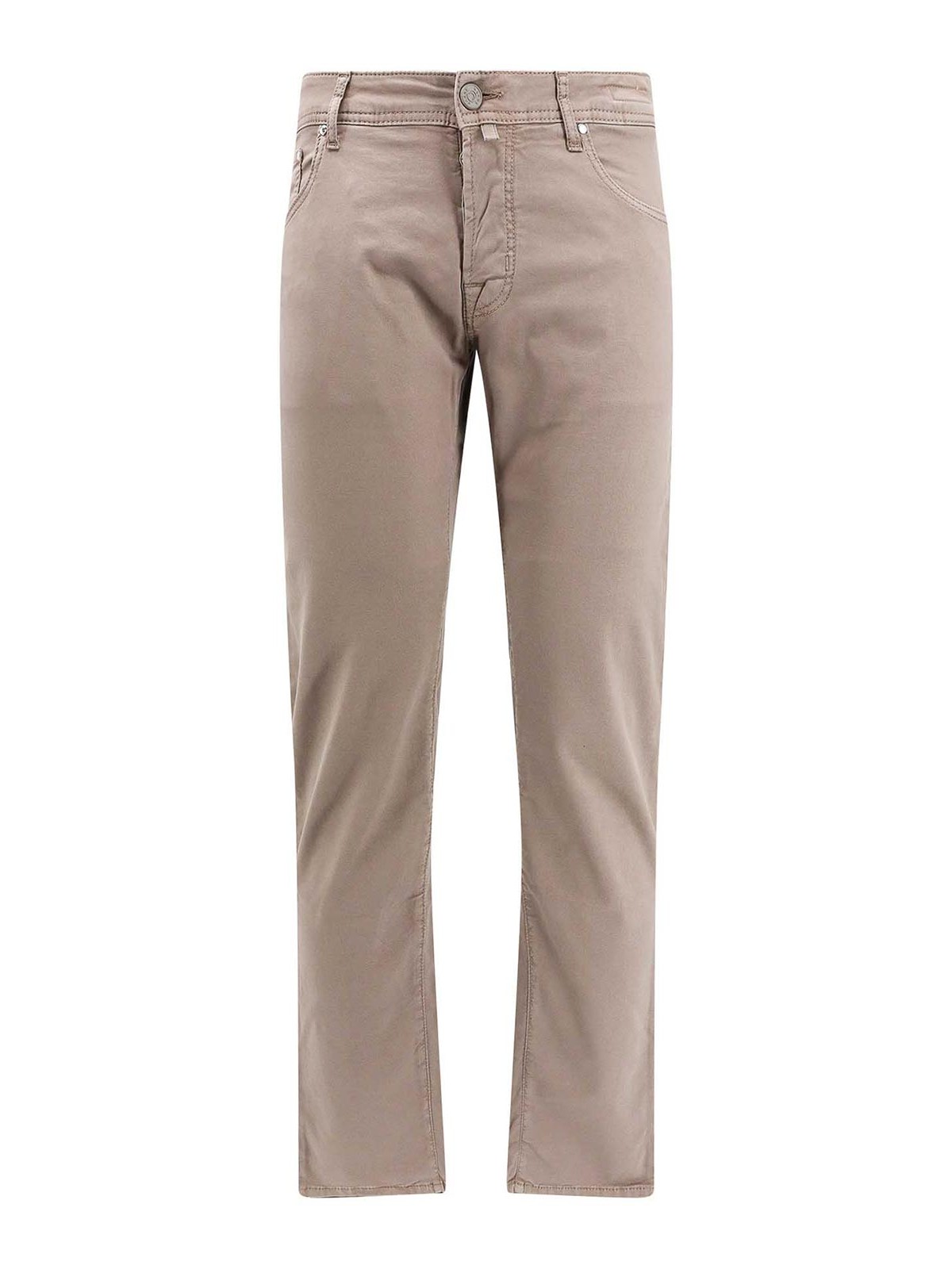 Cotton slim trouser with back logo patch