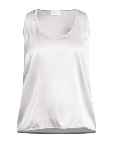 Woman Top Light grey Size 6 Silk, Elastane