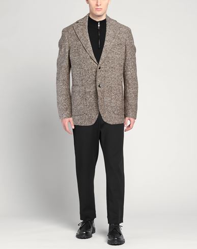 Man Blazer Taupe Size 40 Cotton, Virgin Wool, Polyester