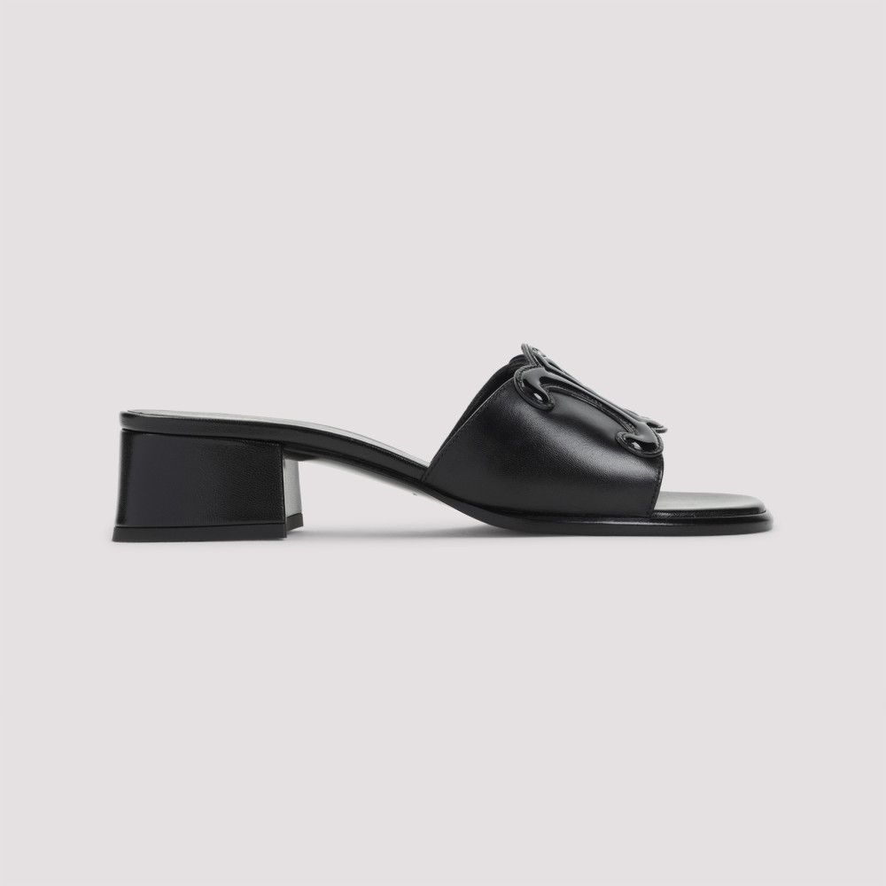 Black Logo Sandals