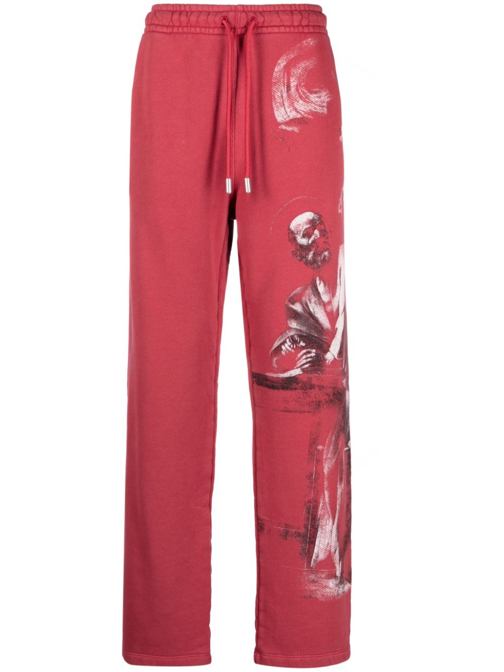 Graphic-print track pants - Red