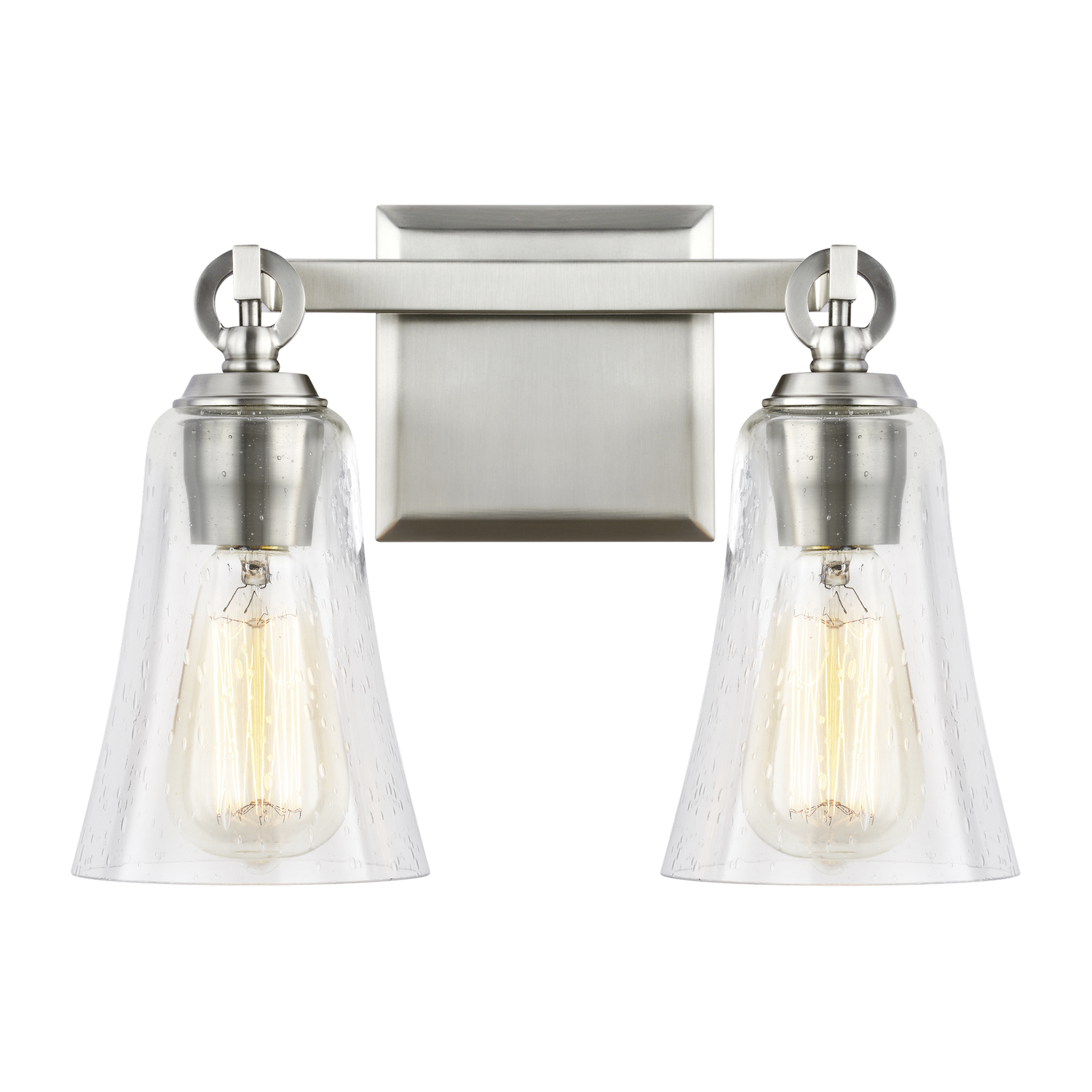 Visual Comfort Studio Monterro 2-Light Bathroom Vanity Light in Satin Nickel by Sean Lavin