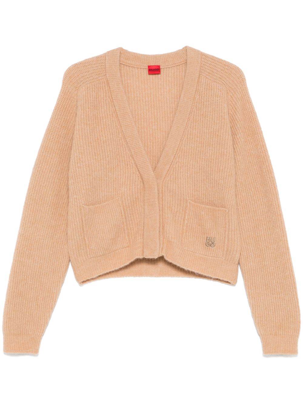 Logo-embroidered cardigan - Neutrals