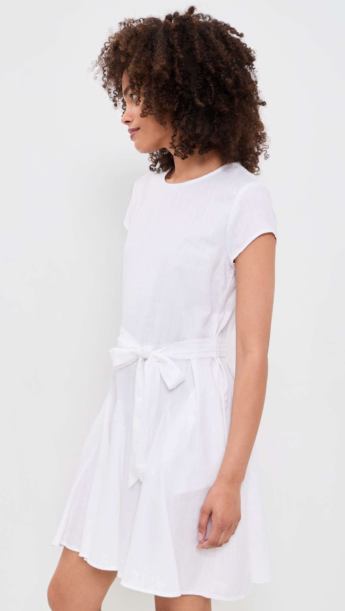 Lydia Linen Mini Dress White