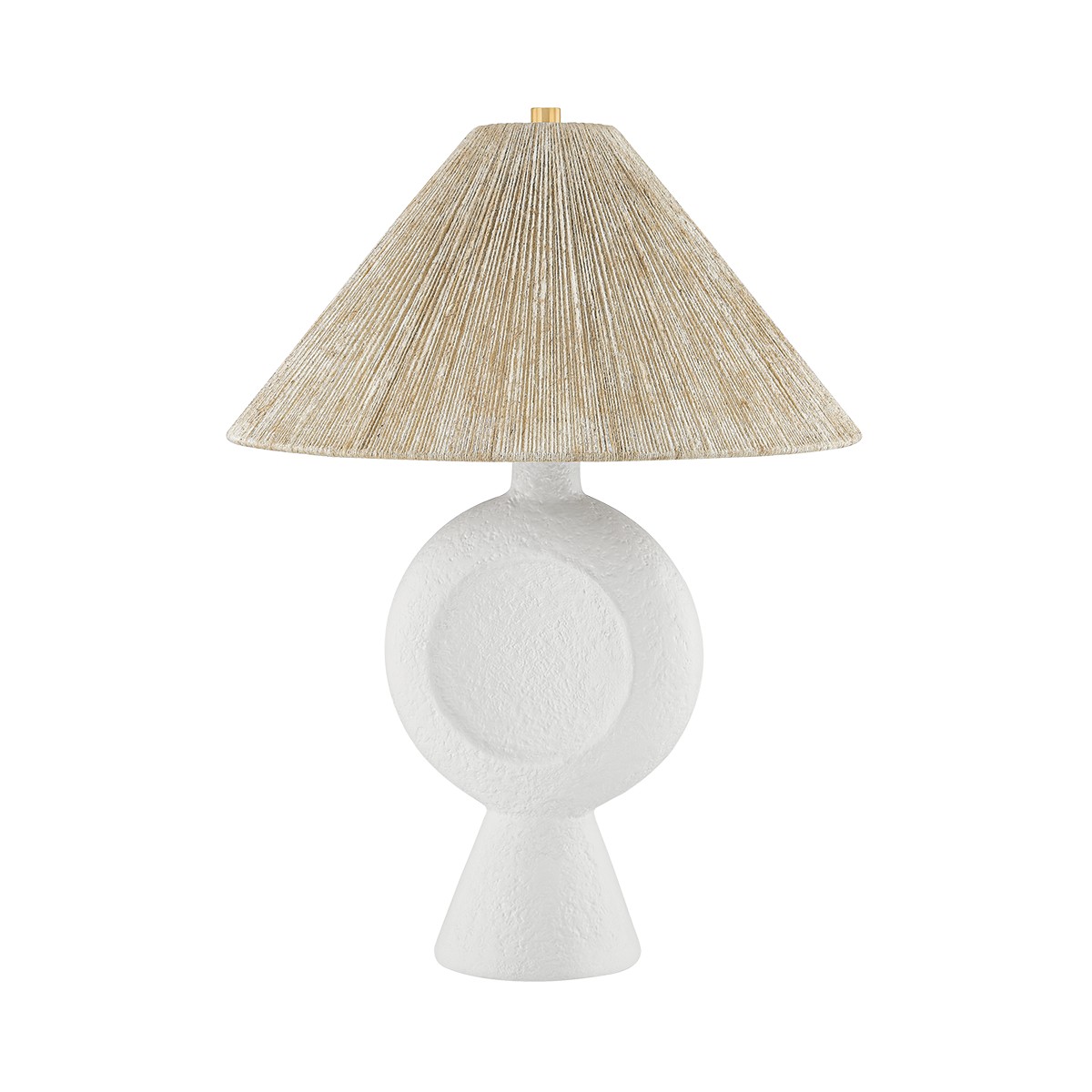 Aged Brass White Plaster Table Lamp from the Centella Collection