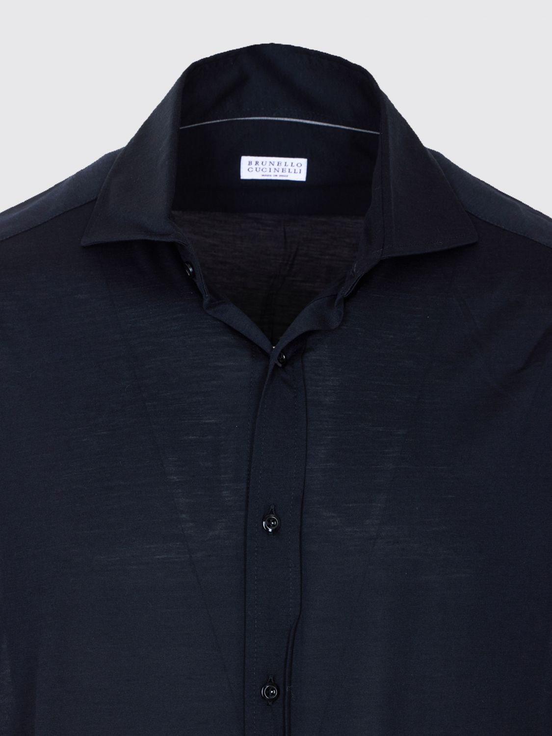 Long-sleeve silk-cotton shirt - Blue