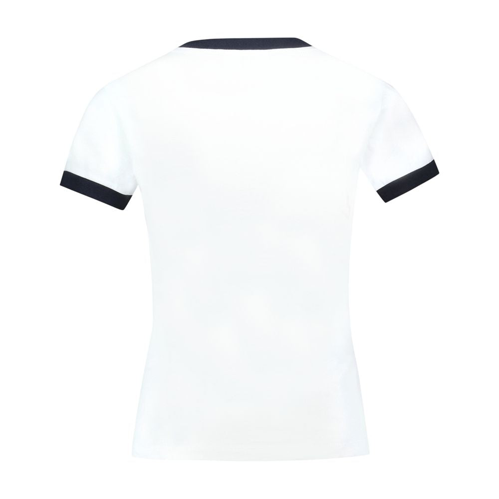 Kitty Print Cotton T-Shirt — white