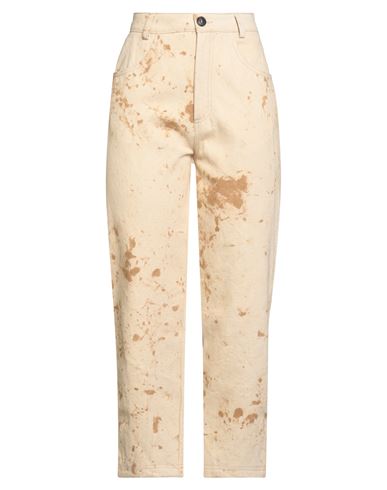Woman Jeans Beige Size 10 Cotton