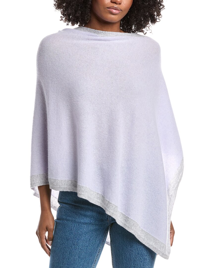 Cashmere Contrast Trim Cashmere Poncho