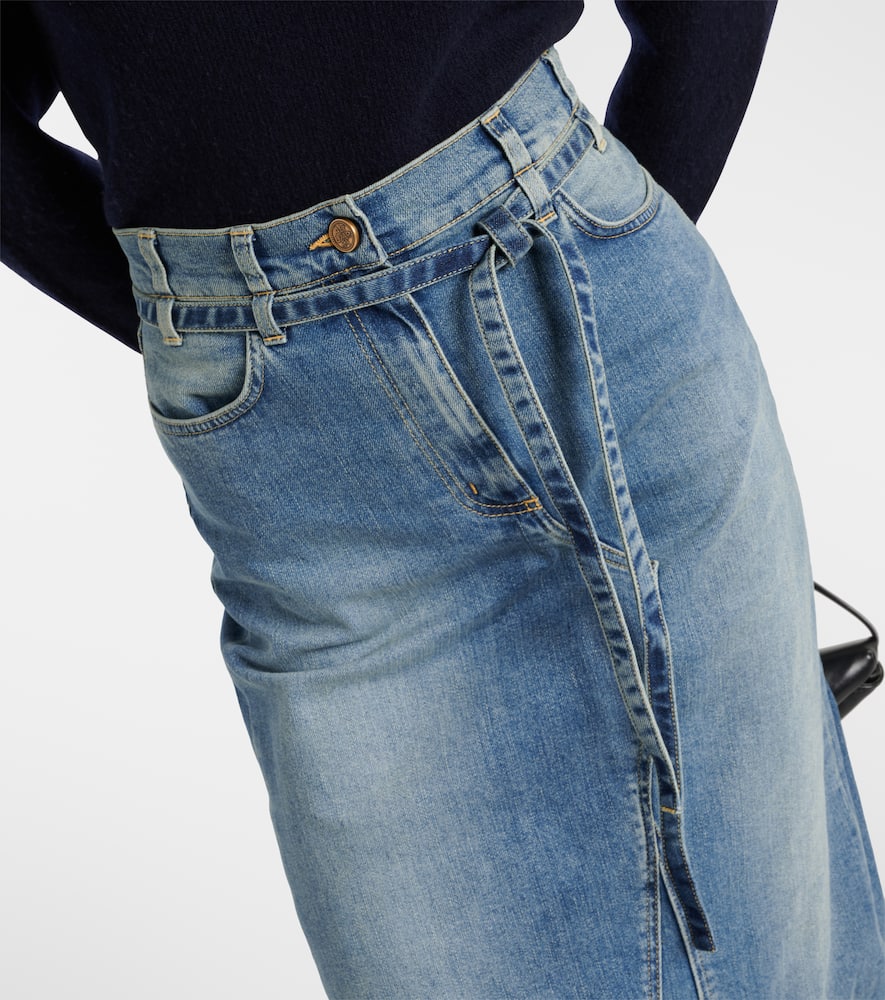 Altuzarra Grace paneled denim midi skirt