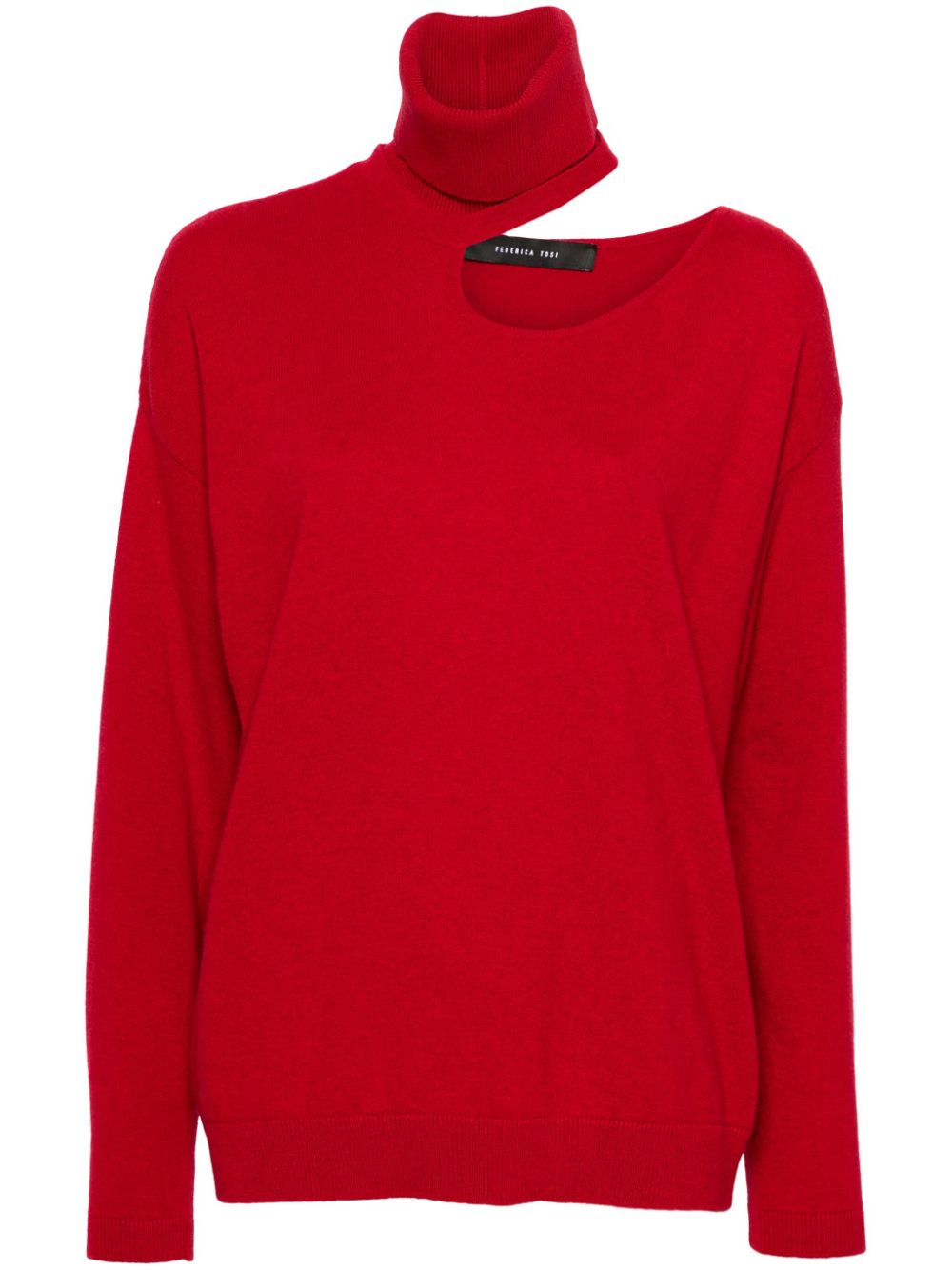 Detachable-turtleneck sweater - Red