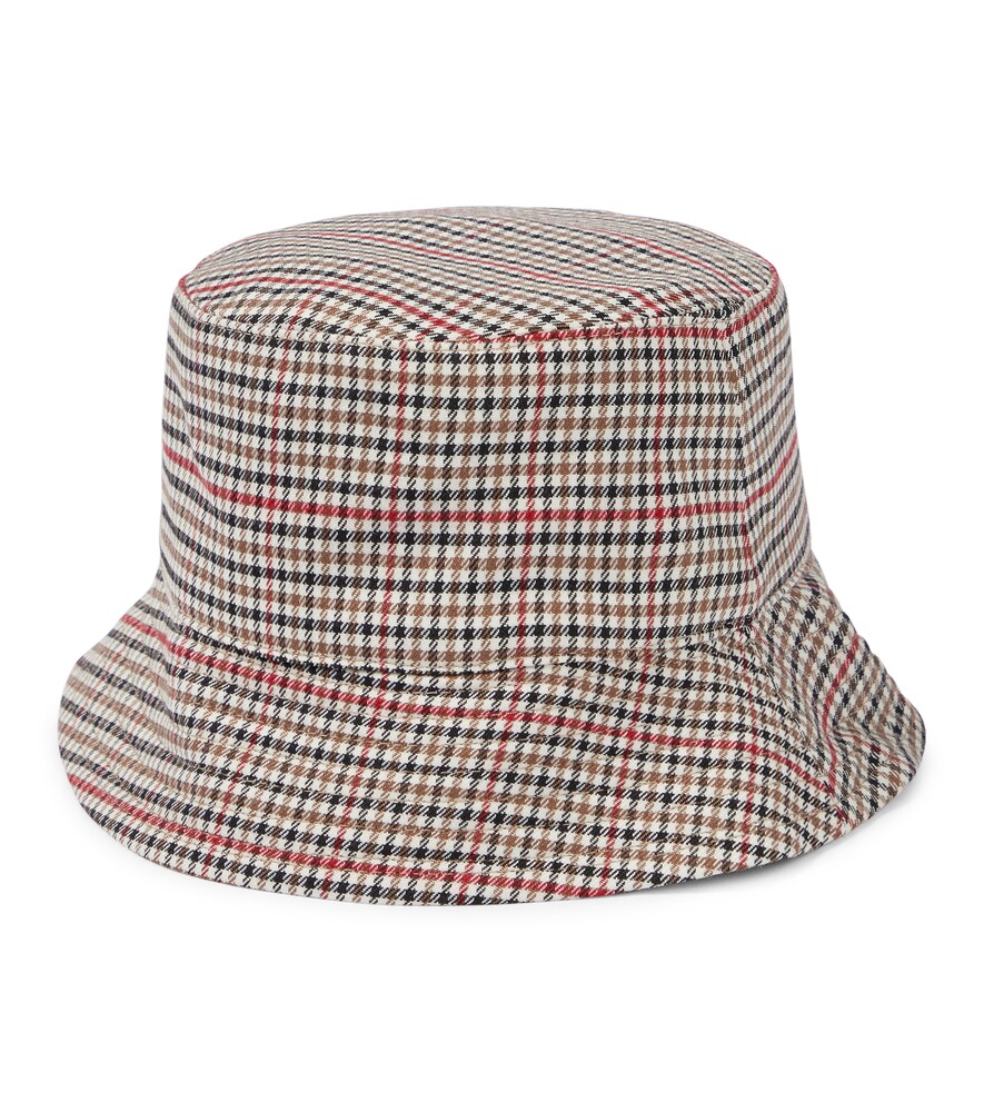Checked bucket hat