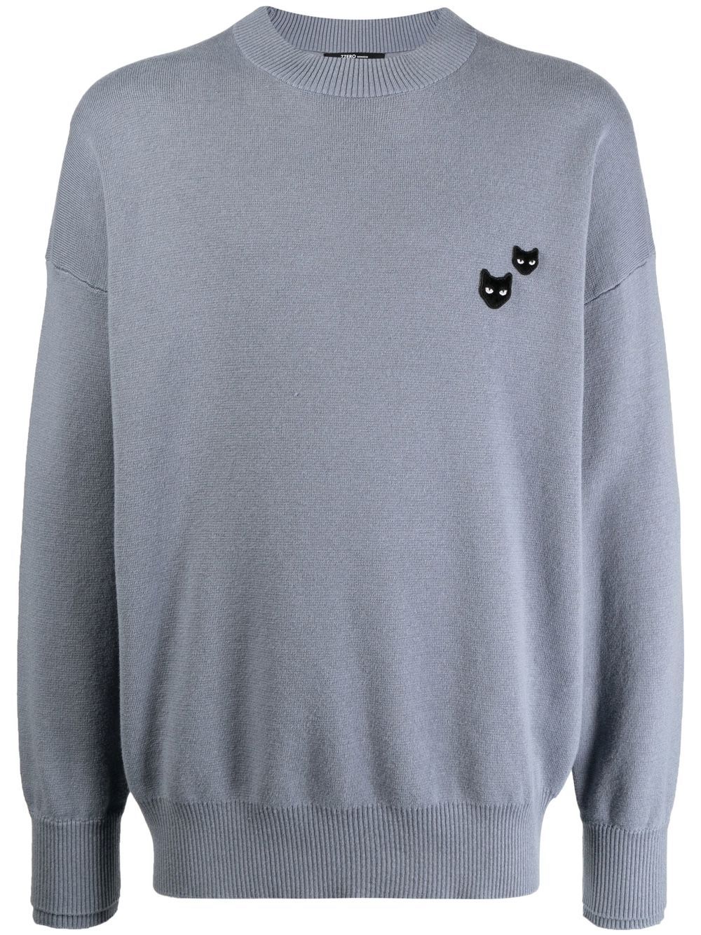 Twin Panther crew-neck jumper - Blue
