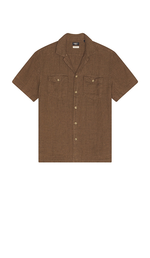 Faherty Reserve Basque Camp Shirt in Brown. -  S also in L, M, XL/1X