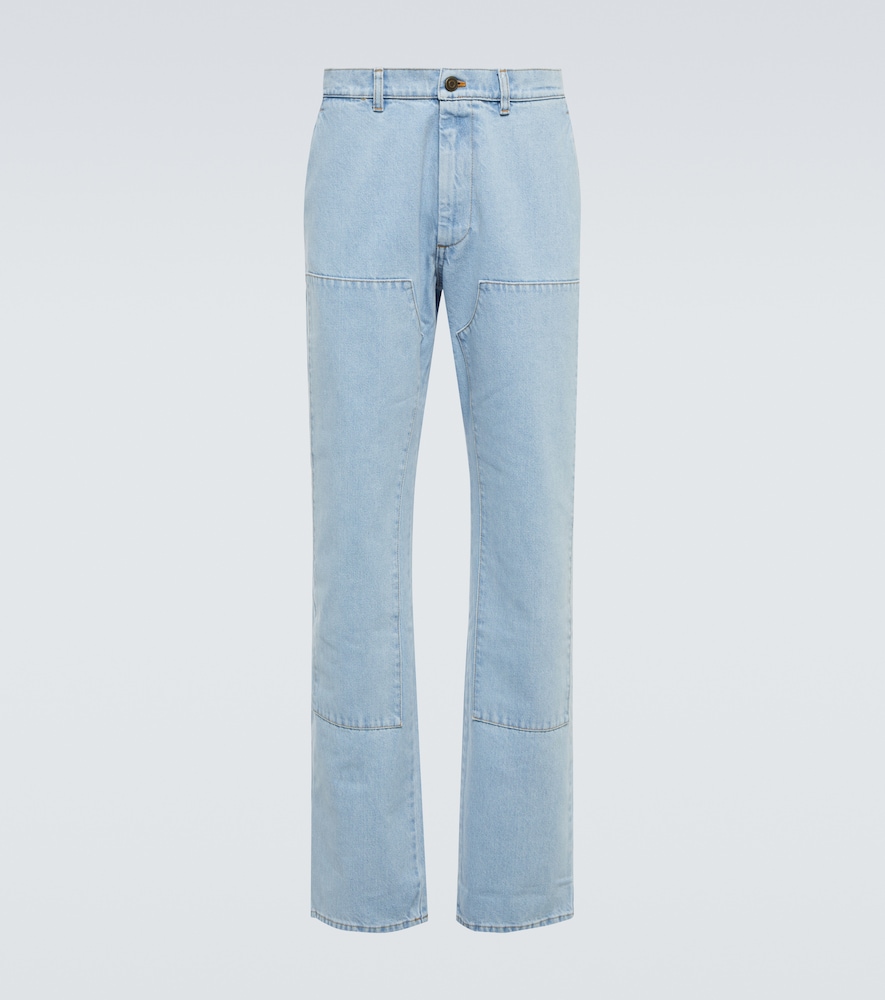 Patchwork straight jeans