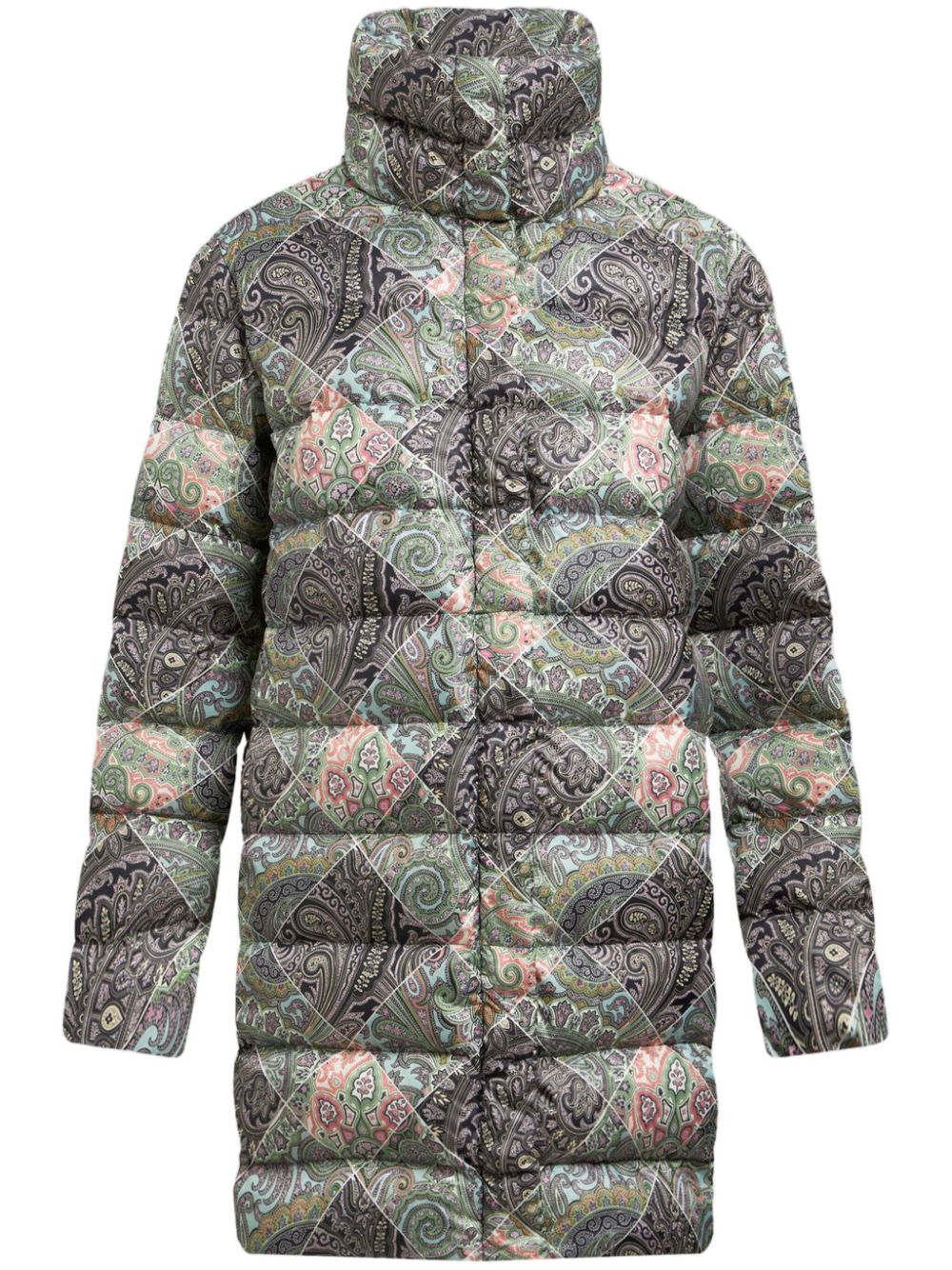 Printed puffer jacket - Green