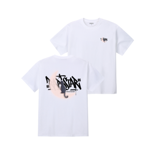 Black Cat Rapstar Oversized Round Neck Short Sleeve T-Shirt S0281